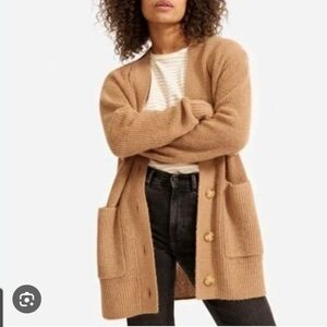 Everlane Oversized Alpaca Pocket Cardigan Womens Size XS Tan